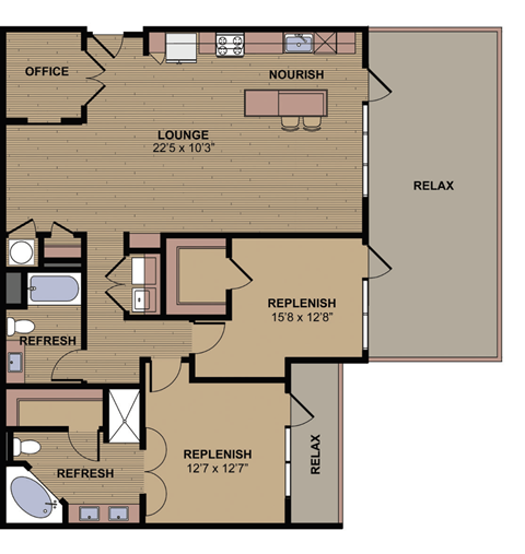 B2E_2BD 2 Bath_1412sqft